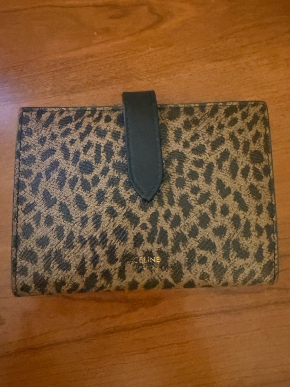 Celine Leopard Print Card Wallet - Brown & Black - Picture 3 of 12
